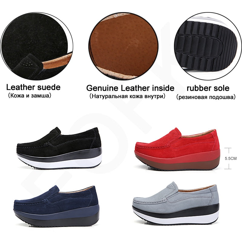 Wedge Moccasins Orthopedic Slip On Casual Shoes - myhealthylivingandmore