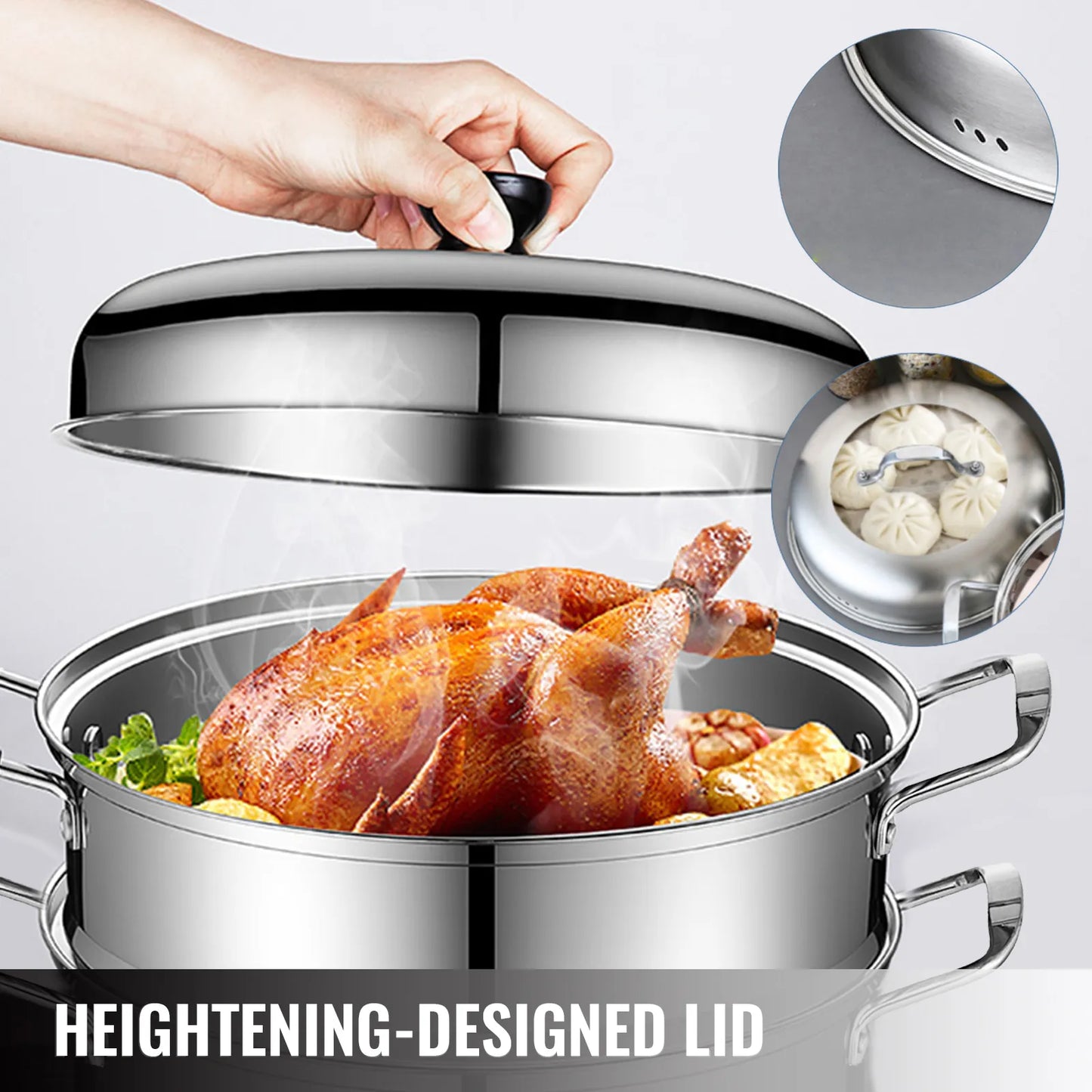 5 Layer Food Steamer 28cm 30cm Stainless Steel Stock Pot