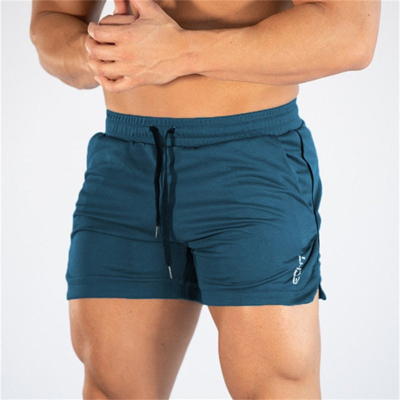 Men Running Fitness Shorts Breathable Mesh Quick Dry