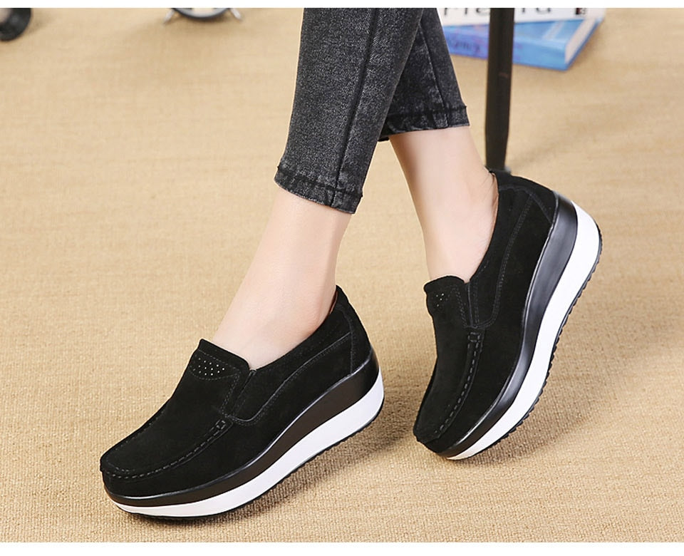 Wedge Moccasins Orthopedic Slip On Casual Shoes - myhealthylivingandmore