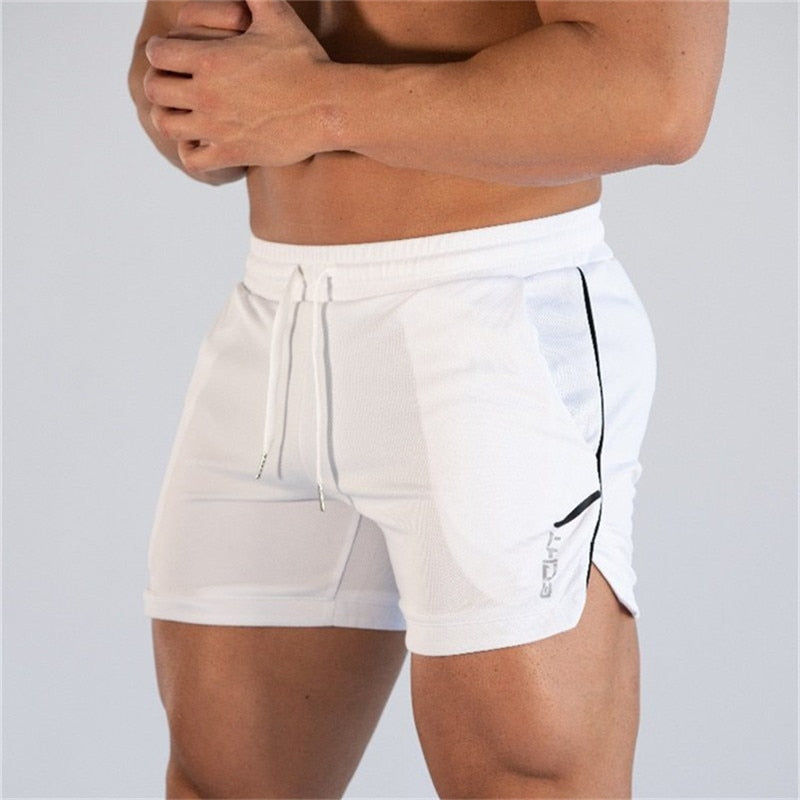 Men Running Fitness Shorts Breathable Mesh Quick Dry