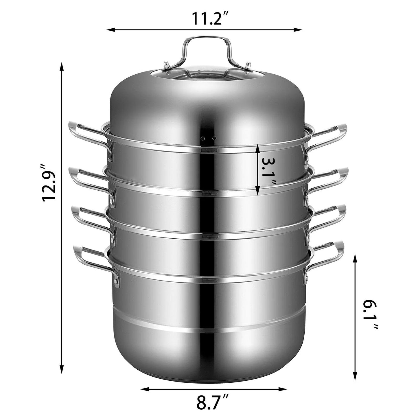 5 Layer Food Steamer 28cm 30cm Stainless Steel Stock Pot