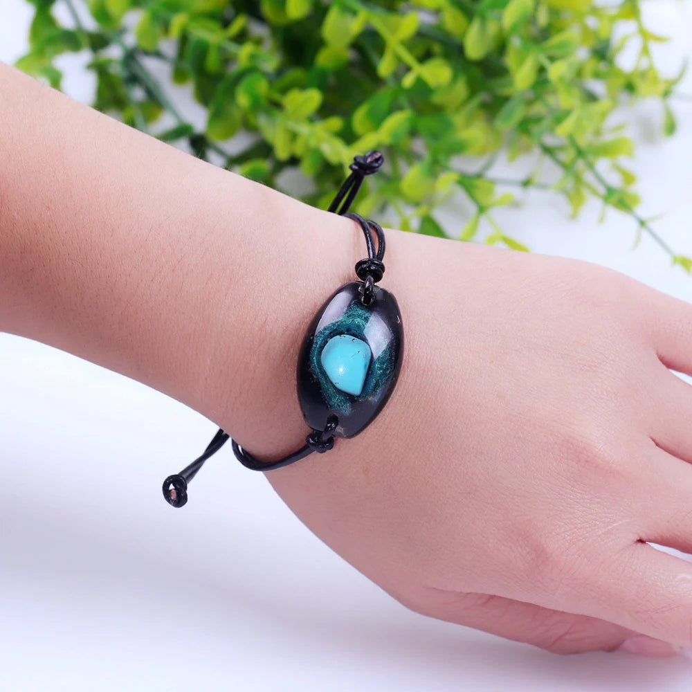 Orgonite Bangle Natural Turquoises Energy Bracelet