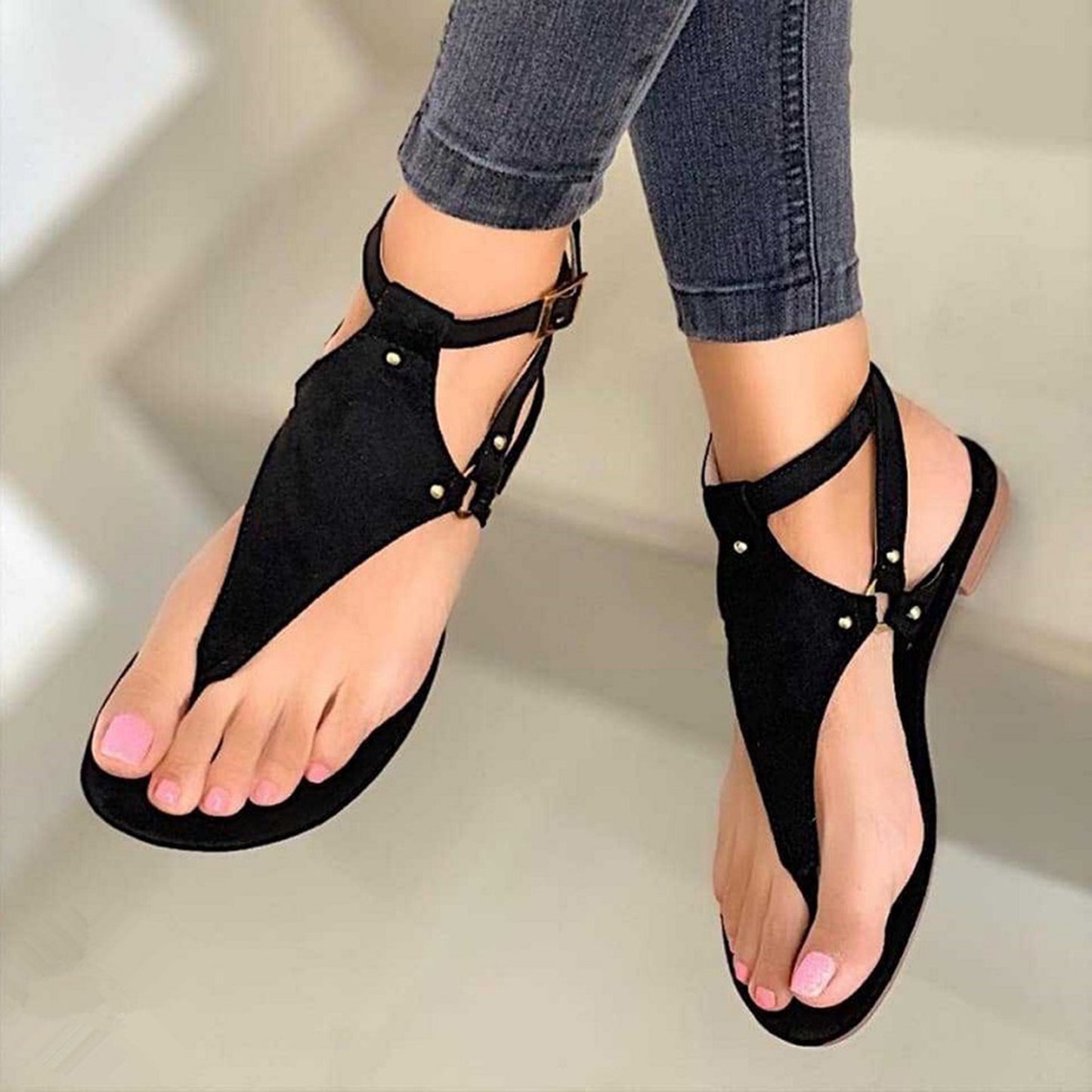 Women Sandals Pattern Sandals Anti-slip Cover Heel