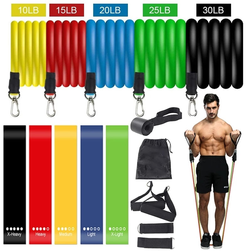 Resistance Bands Set  with Door Anchor Legs Ankle Straps for Resistance - myhealthylivingandmore