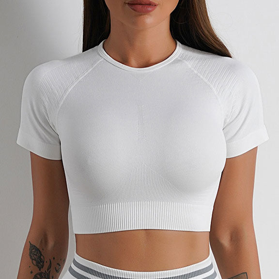 Women's Seamless Short Sleeve Crop Top - myhealthylivingandmore