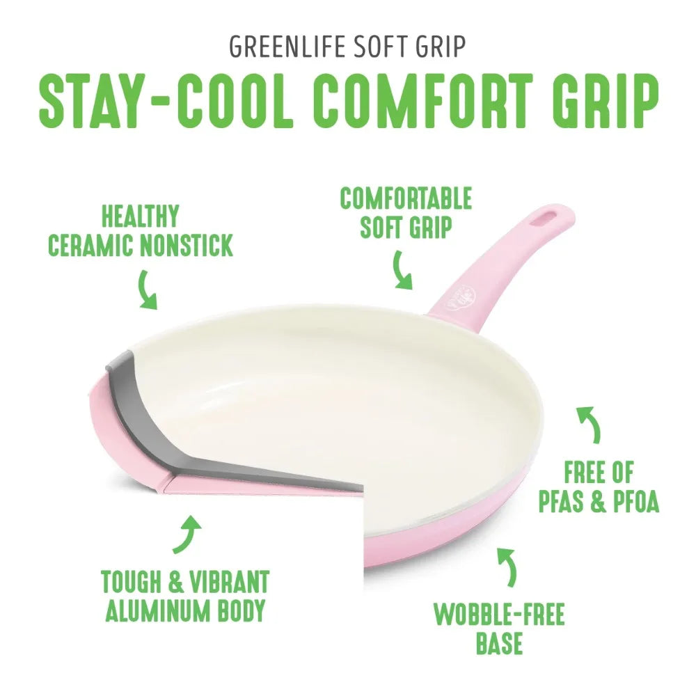 Cooking Pots Set Soft Grip 18 Piece