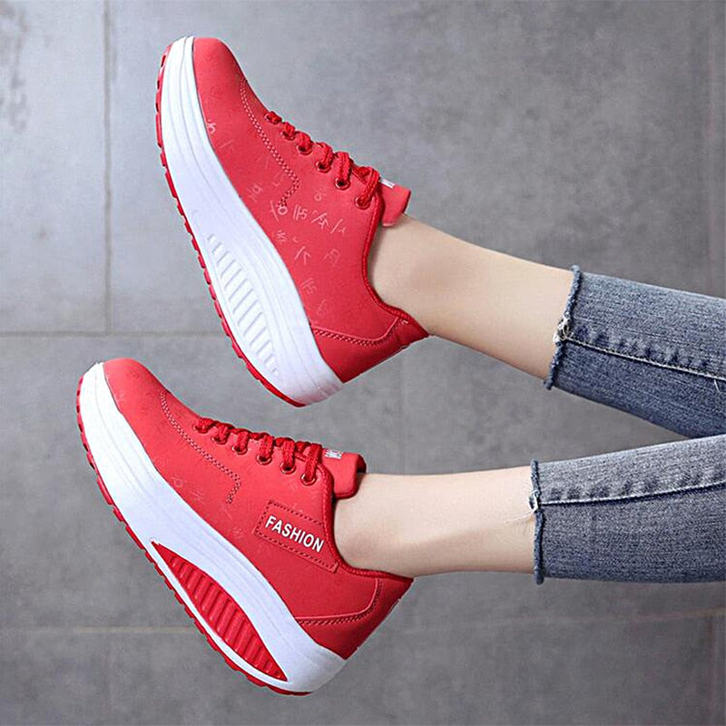 Walking  Sneakers Fashion Comfortable Lightweight Ladies Thick Bottom - myhealthylivingandmore