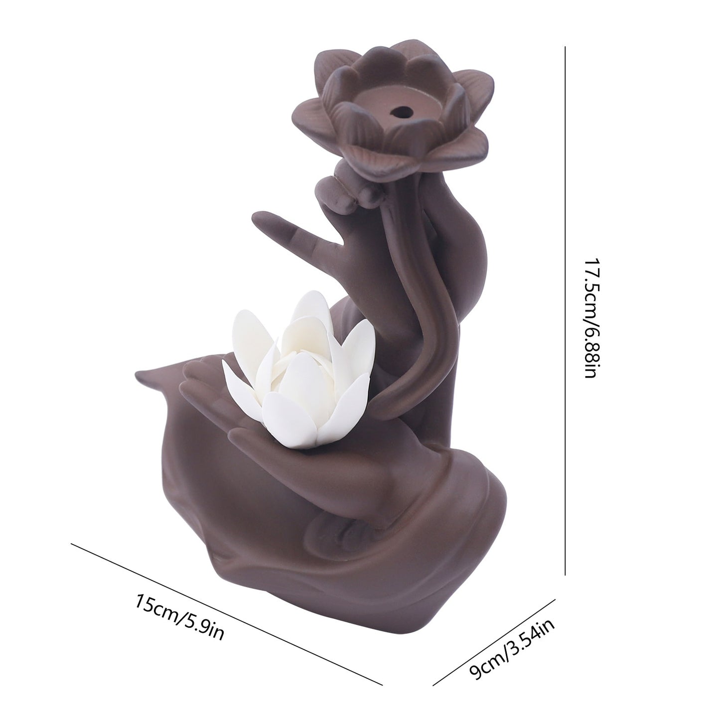 Fetcoi Incense Holder Backflow Buddha Hand