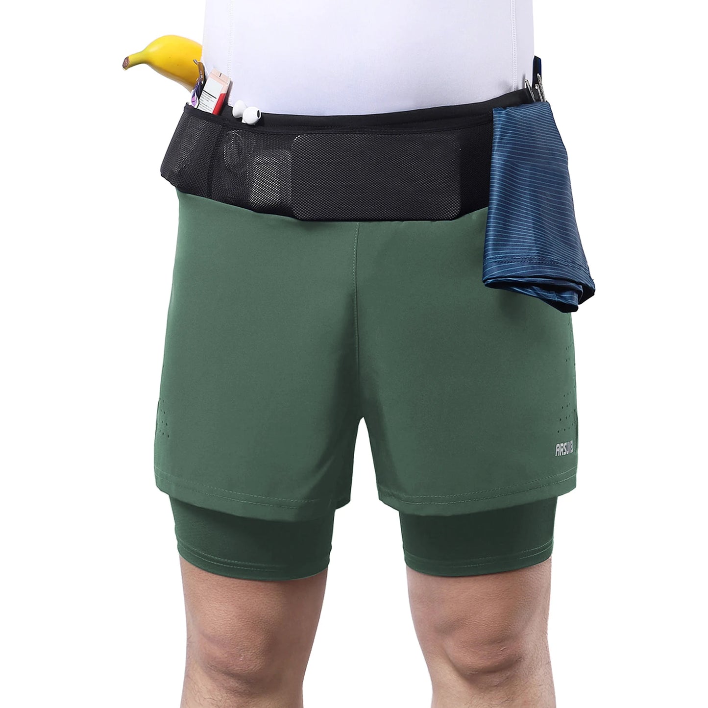 Men Running Shorts High Waist