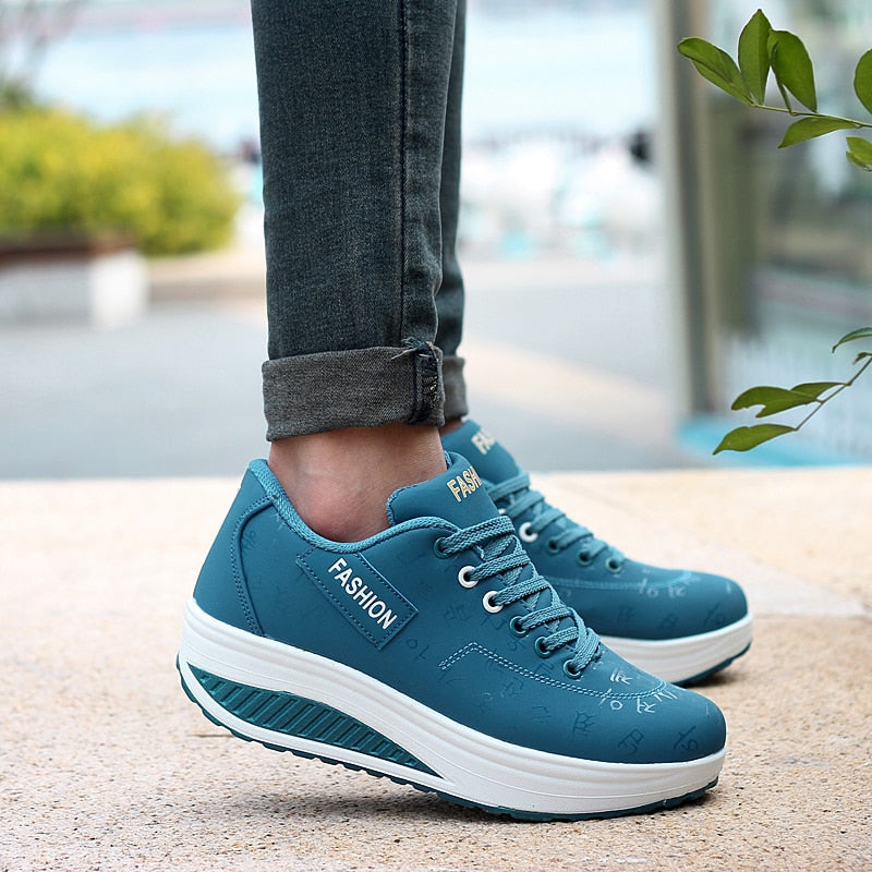 Walking  Sneakers Fashion Comfortable Lightweight Ladies Thick Bottom - myhealthylivingandmore