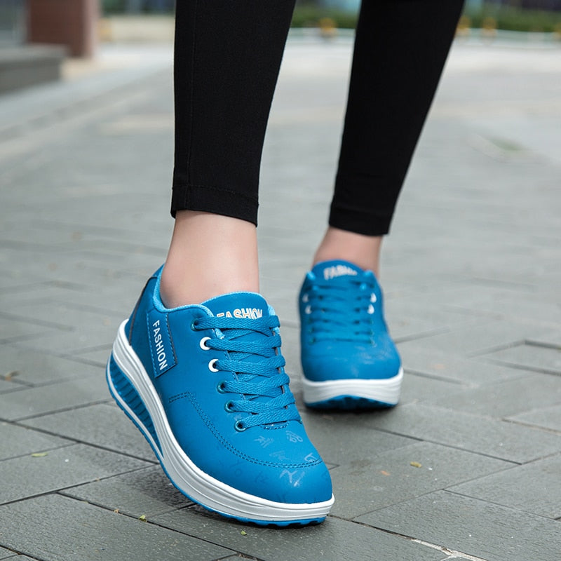 Walking  Sneakers Fashion Comfortable Lightweight Ladies Thick Bottom - myhealthylivingandmore