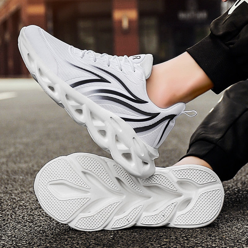 Men's Flame Printed Sneakers Flying Weave