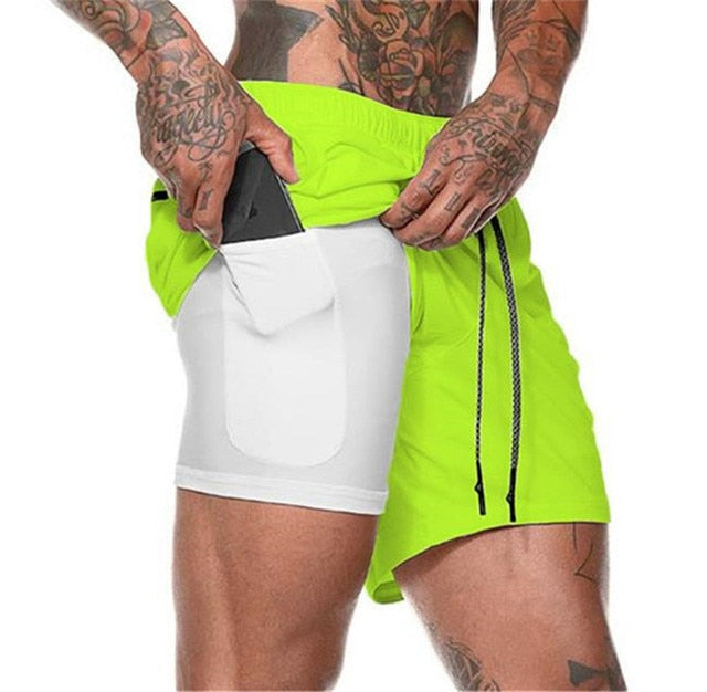 Men Sportswear Double-deck Running Shorts