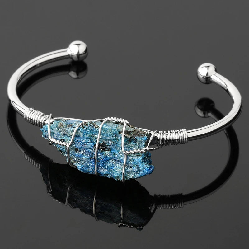 Natural Stone Open Crystal Bracelet