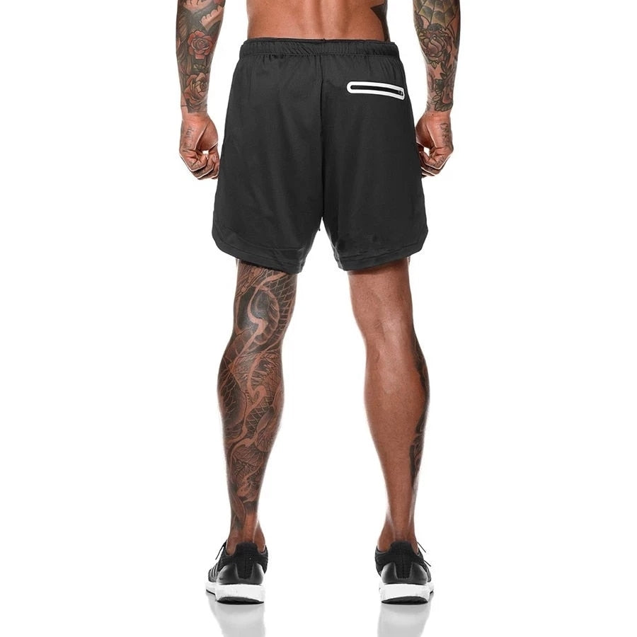 Men Sportswear Double-deck Running Shorts