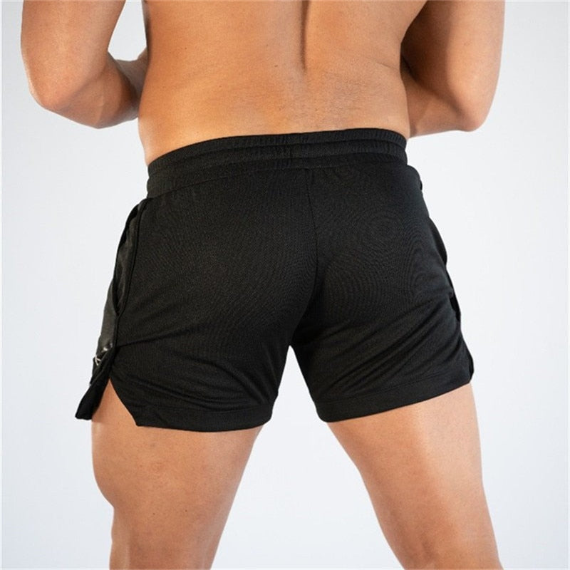 Men Running Fitness Shorts Breathable Mesh Quick Dry