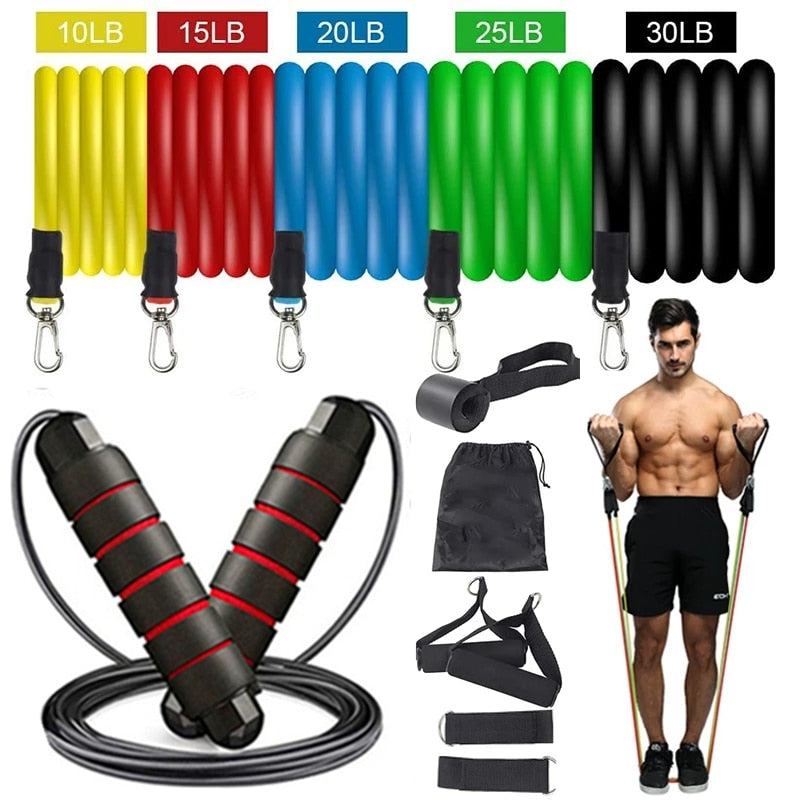 Resistance Bands Set  with Door Anchor Legs Ankle Straps for Resistance - myhealthylivingandmore