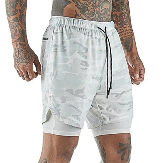 Men Sportswear Double-deck Running Shorts