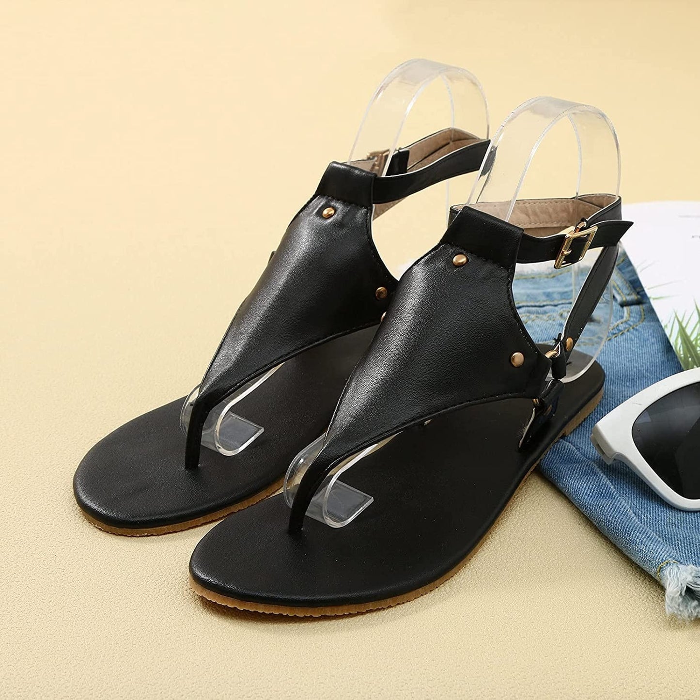 Women Sandals Pattern Sandals Anti-slip Cover Heel