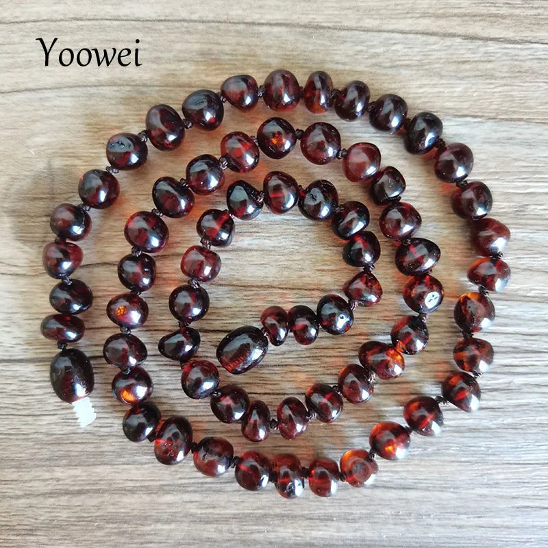 33cm-60cm Baby Teething Amber Necklace for Unisex Adult Cherry Beads Handmade Customized Unique Natural Gemstone Jewelry Gift