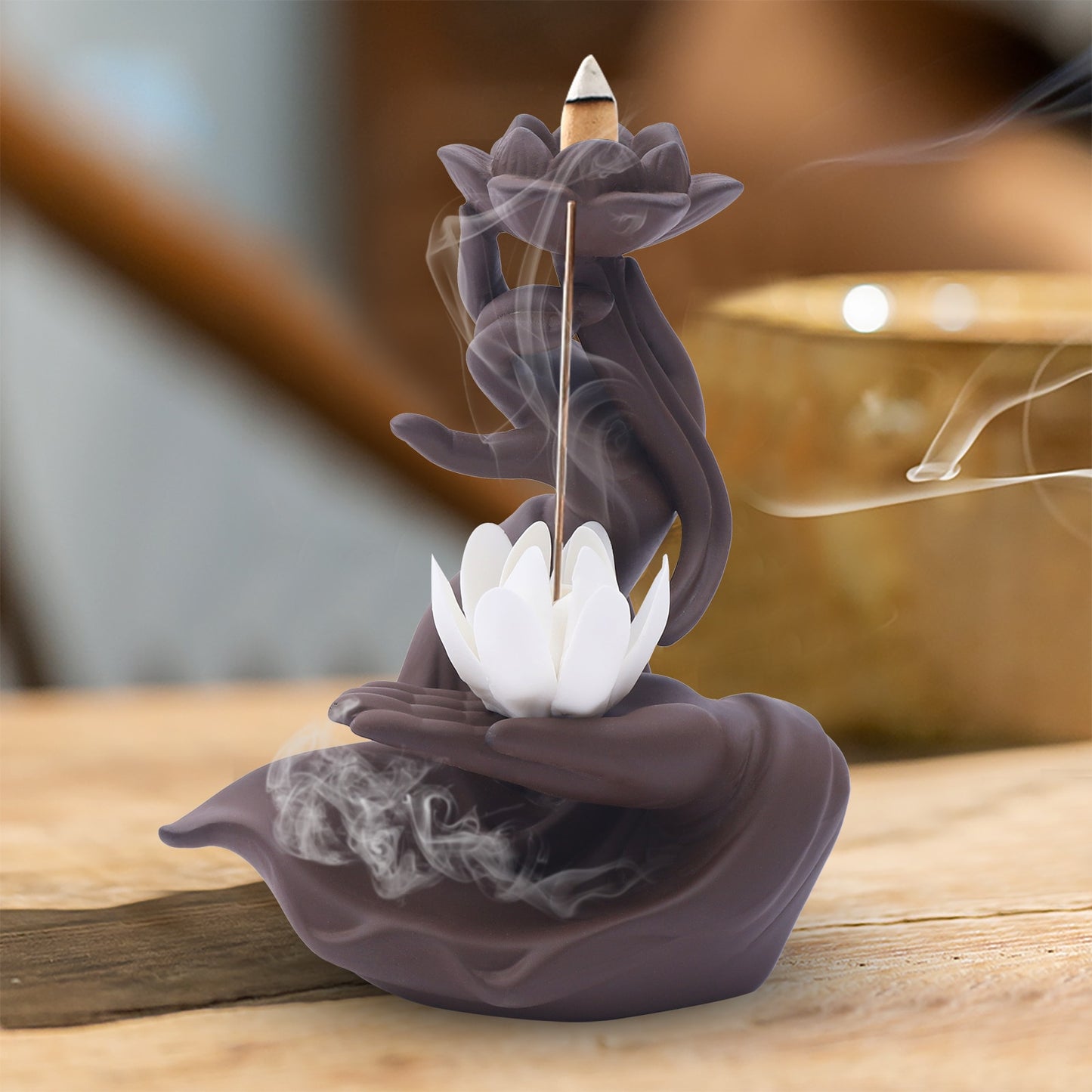 Fetcoi Incense Holder Backflow Buddha Hand