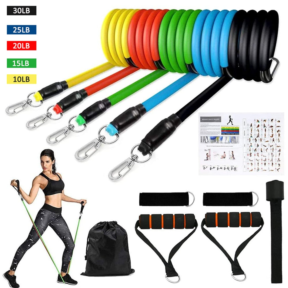 Resistance Bands Set  with Door Anchor Legs Ankle Straps for Resistance - myhealthylivingandmore