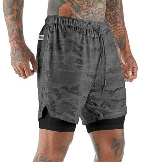 Men Sportswear Double-deck Running Shorts