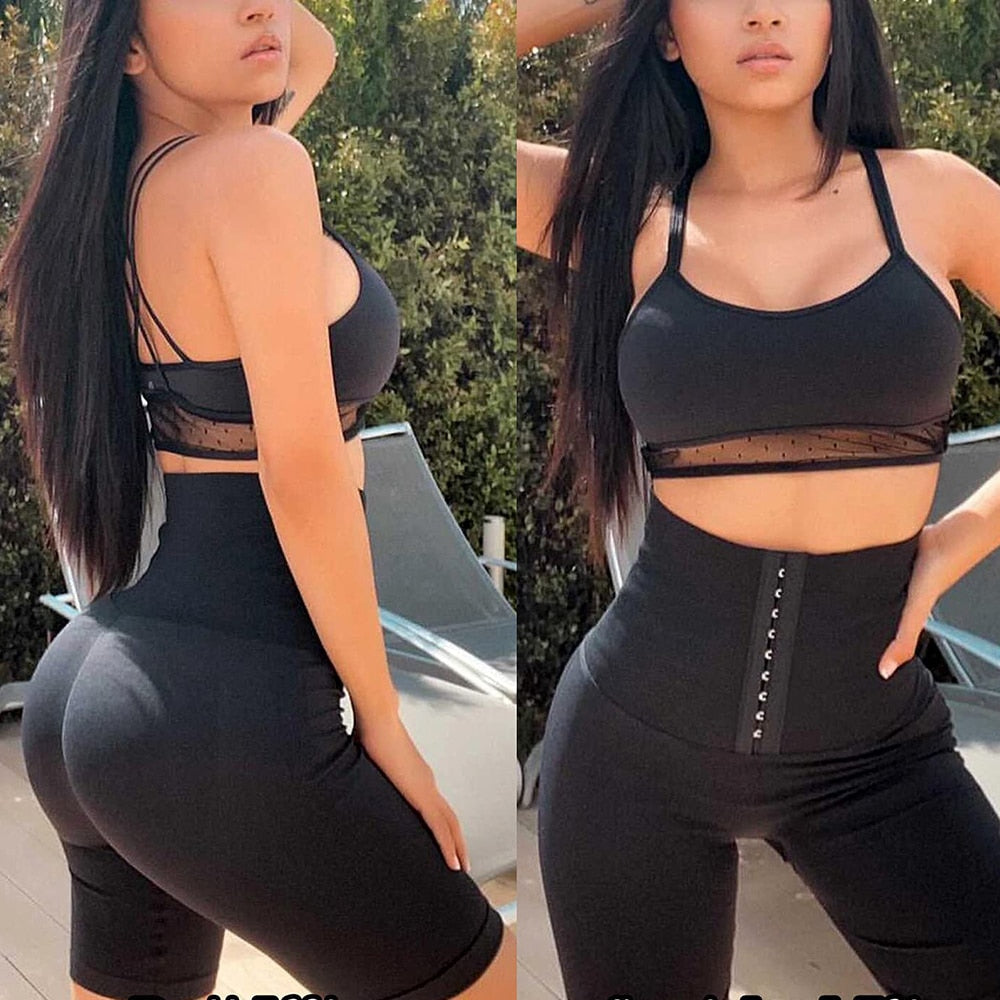 High Waist Corset Leggings Sportswear Women Gym Short