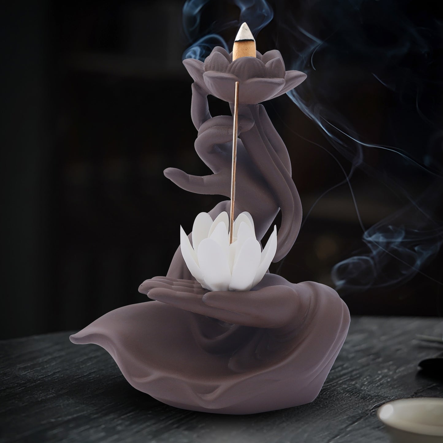 Fetcoi Incense Holder Backflow Buddha Hand