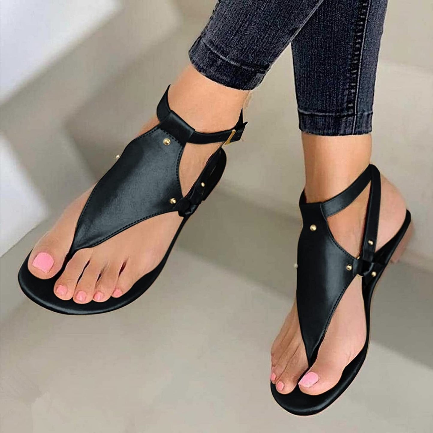 Women Sandals Pattern Sandals Anti-slip Cover Heel