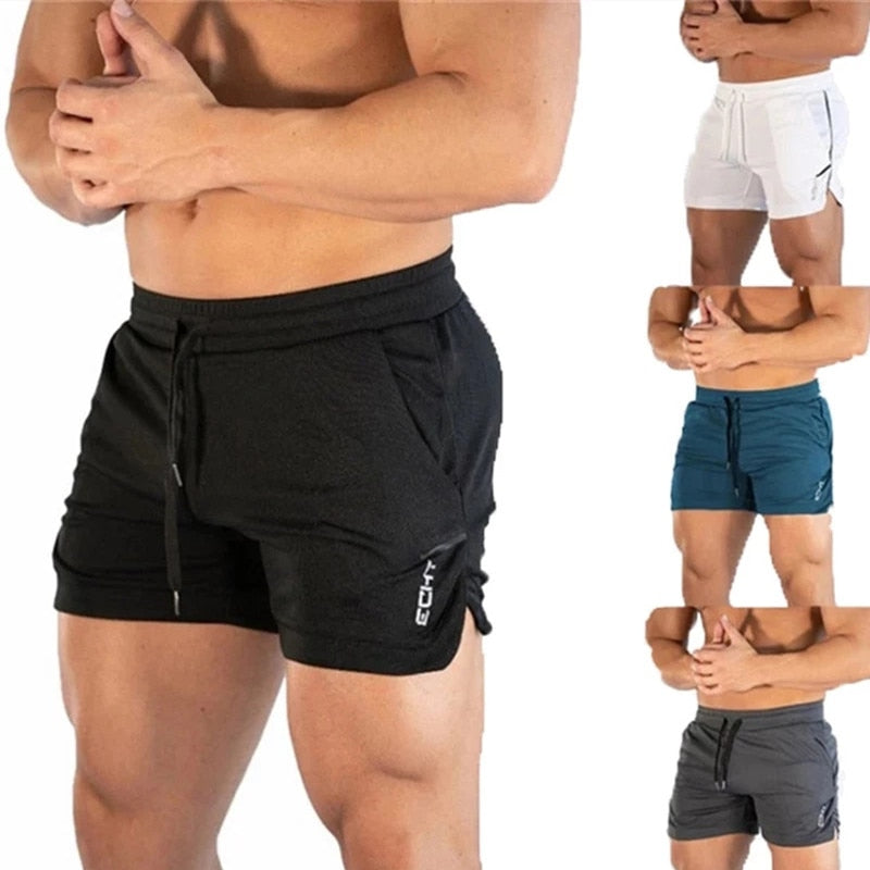 Men Running Fitness Shorts Breathable Mesh Quick Dry