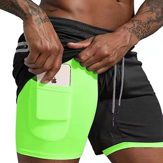 Men Sportswear Double-deck Running Shorts