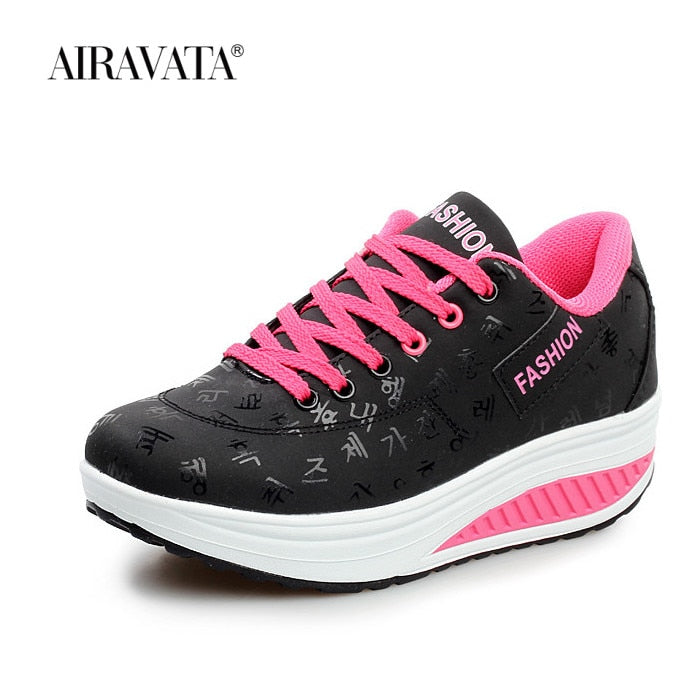 Walking  Sneakers Fashion Comfortable Lightweight Ladies Thick Bottom - myhealthylivingandmore